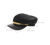 DEARMAMY Vintage Ship Cap for Women Nautical Flat Peak Captain Hat with Gold Trim Admiral Style Beret for Halloween Costume Festivals and Casual Wear