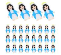 DEARMAMY Virgin Mary Figurines Collectible 30pcs Miniature Cartoon Style Fade Resistant Pvc Statues Religious Decorations for Special Occasions and Faith Spaces