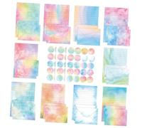 DEARMAMY Watercolor Decorative Letter Paper Set with Elegant Envelopes Stationery Kit for Invitations Love Letters Poems Notes and Creative Writing