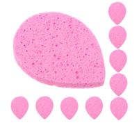 DEARMAMY Waterdrop Shape Facial Sponges 10pcs Reusable Exfoliating Cleansing Pads Natural Pulp Face Scrubbers for Daily Makeup Removal and Travel