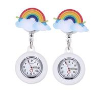 DEARMAMY Waterproof Nurse Watch with Glow the Dark Feature and Retractable Clip, Practical Nurses Fob Watch for Healthcare Professionals, Set of 2