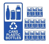 DEARMAMY Waterproof Self-Adhesive Bottle Recycling Labels, 12pcs Small Removable Vinyl Stickers for Plastic and Glass Bottles, Sturdy Recycle Sign Decals for Indoor and Outdoor Use