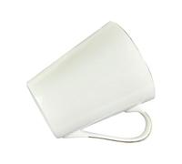 DEARMAMY White Bone China Mug Ceramic Coffee Tea Cup with Ergonomic Handle Heat Resistant Elegant Porcelain for Women Home Office Wedding Anniversary Christmas