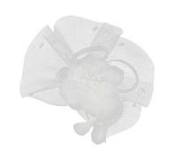 DEARMAMY White Floral Mesh Fascinator Hoop Headband for Women Elegant Bridal Hair Accessory for Wedding Cocktail Party Lightweight and Design