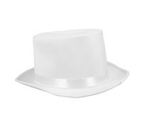 DEARMAMY White Top Hat Magician Hat Victorian Hat Felt Tuxedo Costumes Hat for Christmas Halloween Cosplay Dress Up A