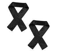 DEARMAMY Wig Grip Band 2pcs Black Satin Headband for Women Adjustable Hair Wrap for Secure Wig Hold for Everyday Use