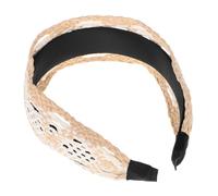 DEARMAMY Women Raffia Headband Wide Extra Large Natural Straw Hair Accessory Bohemian Style Vintage Hairband for Girls Casual Outdoor Wear