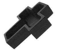 DEARMAMY Wood Cross Shape Serving Tray with Bowl 3-Compartment Snack Plate Household Fruit Platter Black Wooden Tea Cake Tray for Kitchen and Dining