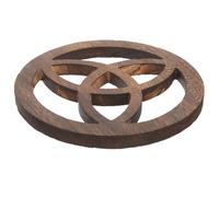 DEARMAMY Wood Intricately Carved Vintage Altar Ornament Triangular Knot Astrology Wall Sculpture Multi-functional Decor Easy to Install Hallway Decor