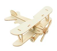 DEARMAMY Wooden Aeroplane Model Kit for Kids 3D Assemble Plane Puzzle Diy Painting Toy Educational Craft 8.27X6.69X0.08In