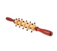 DEARMAMY Wooden Belly Massage Roller Spiked Five-Wheel Design, Portable Body Massager Stick for Muscle Therapy, Creative Leg and Stomach Relaxation Tool for Yoga and Relief