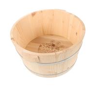 DEARMAMY Wooden Foot Bath Basin for Boys and Girls, Deep Soaking Tub 21cm High, Carbonized Solid Wood Pedicure Bucket, Insulated Foot Spa Soak Tub for Home Use