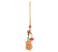 DEARMAMY Wooden Guinea Pig Keychain Accessory with Elegant Natural Colors Animal Pendant for Phone Bag Camera Multifunctional Cute Ornament Charm Gift for Friends and Family