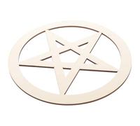 DEARMAMY Wooden Pentacle Wall Hanging Ornament with Khaki Finish, Creative Five-Pointed Star Design for Home Decor and Altar Ritual Use, Functional as Party Prop and Cup Coaster
