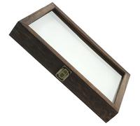 DEARMAMY Wooden Specimen Display Case with High-Grade Metal Lock and Protective Lid for Plant and Butterfly Collections Educational Use 12.2 x 8.7 x 1.6 Inches Random Style