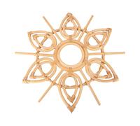 DEARMAMY Woven Rattan Wall Mirror Frame Decor Pendant 40cm Diameter Handmade Rattan Weaving Art for Home Entrance Hallway Wall Hanging Decoration