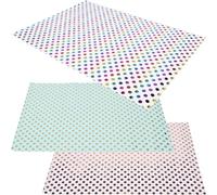 DEARMAMY Wrapping Paper Rolls 3pcs 50X70Cm Gold Foil Polka Dot Decorative Wrappers for Valentine’S Day Boxes and Flower Bouquets, Multi-Color Craft Paper Sheets