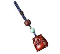 DEARMAMY Xiaofu Pig Pendant Keychain Strap Protector Holder Accessories Luggage Beaded Bracelets Multiple Rings Keychains Bee Keychain Key Chain Card Charms Custom Keychain Tag Bag Rosewood