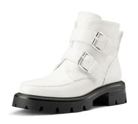 DearOnly Womens Platform Combat Boots Low Chunky Heel Lug Sole Buckle Ankle Boots Zipper Motorcycle Fashion Biker Booties Dress Shoes 1.4 Inches Heels, White, 5 UK