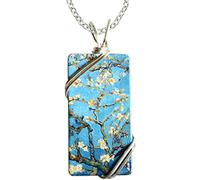 d'ears Van Gogh's Almond Blossoms Wired Necklace Stainless Steel 18" Chain, Alloy Steel