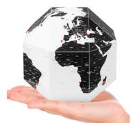 DearWorld, The Pinnable Globe with 50 Pins, 3d Map for Home, Business & Office Décor, Premium Quality Thick Paper, Assembles in Seconds, Perfect Gift for Travelers (World with Country Names,XXS)