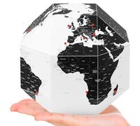DearWorld, The Pinnable Globe with 50 Pins, 3d Map for Home, Business & Office Décor, Premium Quality Thick Paper, Assembles in Seconds, Perfect Gift for Travelers (World with Country Names,XS)