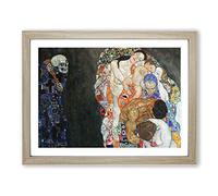 Death And Life By Gustav Klimt Classic Painting Framed Print | A2 Oak Framed Wall Art | Ready to Hang | Classic Historical Picture | Living Room Bedroom Lounge Office