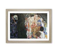 Death and Life by Gustav Klimt Framed Print | A2 Oak Framed Wall Art | Ready to Hang | Modern Historical Picture | Living Room Bedroom Lounge Office