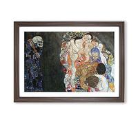 Death and Life by Gustav Klimt Framed Print | A2 Walnut Framed Wall Art | Ready to Hang | Modern Historical Picture | Living Room Bedroom Lounge Office
