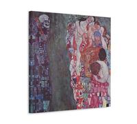 Death And Life Gothic Reaper By Gustav Klimt Artists Works Printed Posters Decorative Painting Canvas Wall Art Living Rooms Bedroom 12x12inch(30x30cm)