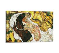 Death And The Maiden by Egon Schiele Painting Art Poster Decorative Painting Canvas Wall Art Living Rooms Bedroom 12x18inch(30x45cm)