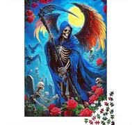 Death Angel Grim Reaper 1000 Pc Sturdy Cardboard Jigsaw Puzzle Couple Partners Challenging Game Brain Training Decoration 70x50cm/1000pcs
