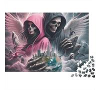 Death Angels 1000-Piece Fantasy Thick Cardboard Puzzle Bundle 12+ Cognitive Development Kids Beginners Christmas Birthday Family Puzzle Gift 38x26cm/1000pcs