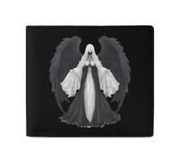 Death-Angels Skull Billfold Wallet Leather Purse Cute Card Holder Clutch for Business Travel