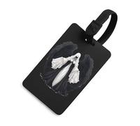 Death-Angels Skull Luggage Tag for Suitcase Cute ID Tags Travel Baggage Identifier Labels Black-Style