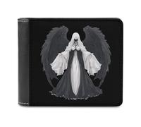 Death-Angels Skull Men's Bifold Wallet Slim Cash Card Holder Leather Purse