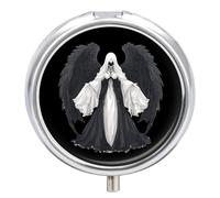 Death-Angels Skull Pill Box 3 Compartment Small Portable Medicine Case Pill Organizer for Pocket Purse