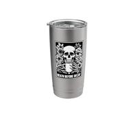Death Before Decaf Coffee Lover Meme Skeleton Sarcasm Stainless Steel Insulated Tumbler