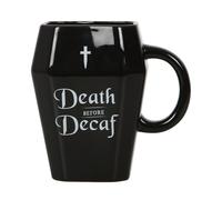 Death Before Decaf Coffin Mug Something Different Black One Size