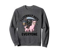 Death Before Decaf Grim Reaper Llama Coffee Sweatshirt