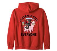 Death Before Decaf Grim Reaper Llama Coffee Zip Hoodie