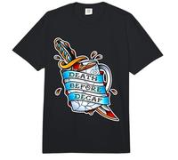 Death Before Decaf x Dagger x Coffee Mug Tattoo Flash Comfort Colors Adult Heavyweight T-Shirt