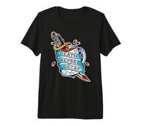 Death Before Decaf x Dagger x Coffee Mug Tattoo Flash Premium T-Shirt