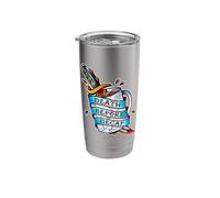Death Before Decaf x Dagger x Coffee Mug Tattoo Flash Stainless Steel Insulated Tumbler