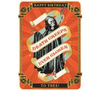 Death Birthday Card Mystical Medieval Style Grim Reaper - Funny Greeting Card
