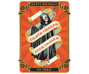Death Birthday Card Mystical Medieval Style Grim Reaper - Funny Greeting Card