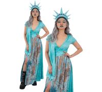 Death By Liberty Statue Of Liberty Fancy Dress Costume Adults Scary Zombie Outfi