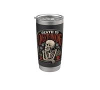 Death By Overthinking Skeleton Funny Stainless Steel Insulated Tumbler