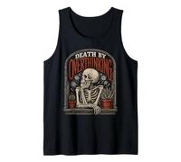 Death By Overthinking Skeleton Funny Tank Top