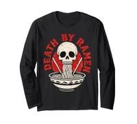 Death By Ramen Skull Noodles Funny Foodie Lover Long Sleeve T-Shirt